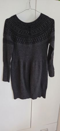 Strickkleid High Knit grau schwarz Grösse S 