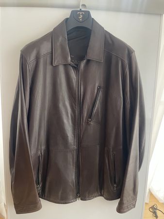 Salvatore Ferragamo Lederjacke – Chocolate Brown – Grösse 58