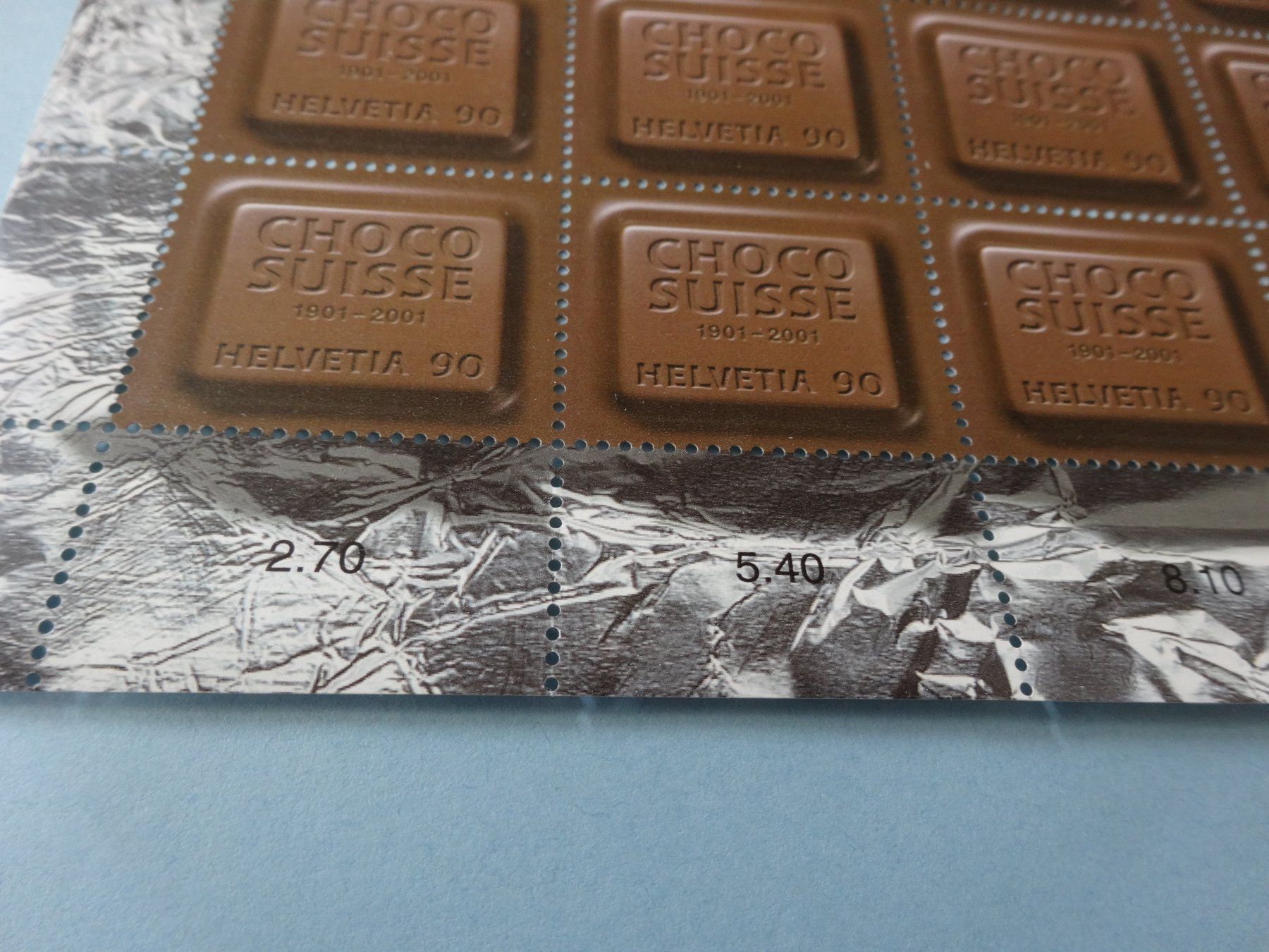 Tutti i francobolli: Helvetia Choco Suisse Bogen 1901-2001 Postfrisch – Nuovo e nell'imballaggio originale da Neerach venduto da jenny062 1