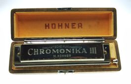 M. Hohner Chromatische Mundharmonika Chromonika III mit Etui