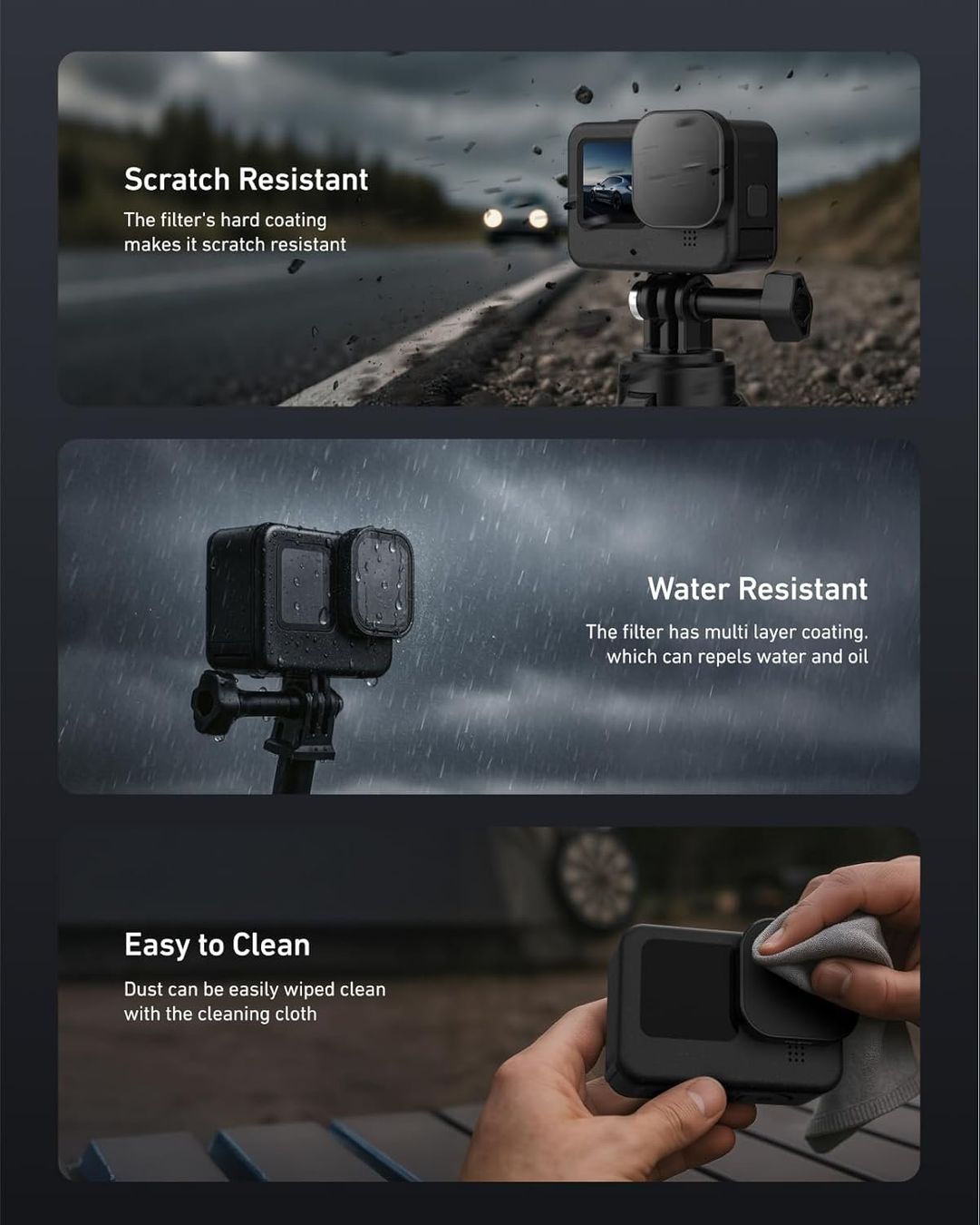 Filtri: 3-Pack Objektivfilter-Set für GoPro – Nuovo e nell'imballaggio originale da Geneve venduto da Titi2008 3