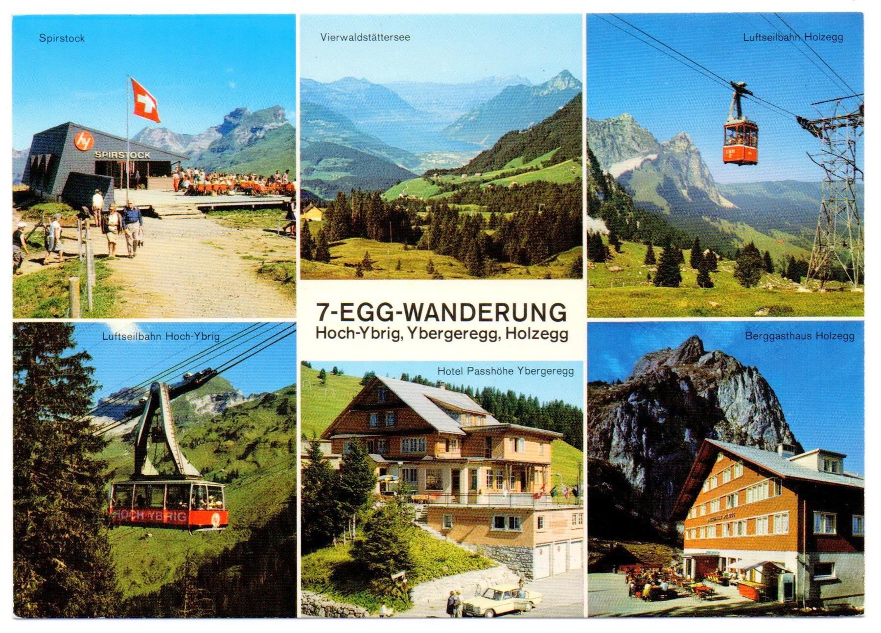 Cartes postales: HOCH-YBRIG Luftseibahn, 7-Egg-Wanderung – Neuf (Voir description) à Jona par philajona