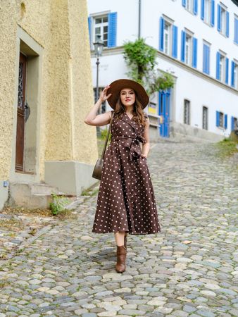 Brown Polka Dot Dress Size S