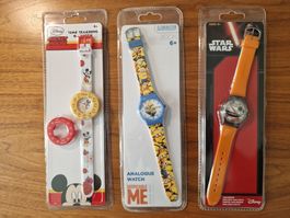 Kinder-Uhren im Set: Star Wars, Minions, Mickey, Neu & OVP