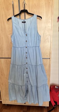 Robe en jean "Caroll" T40 (suisse) bleue unie, 100% Lyocell