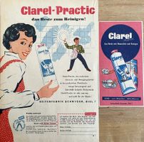 Clarel Schnyder Biel - 2 alte Werbungen / Publicités 1955/57