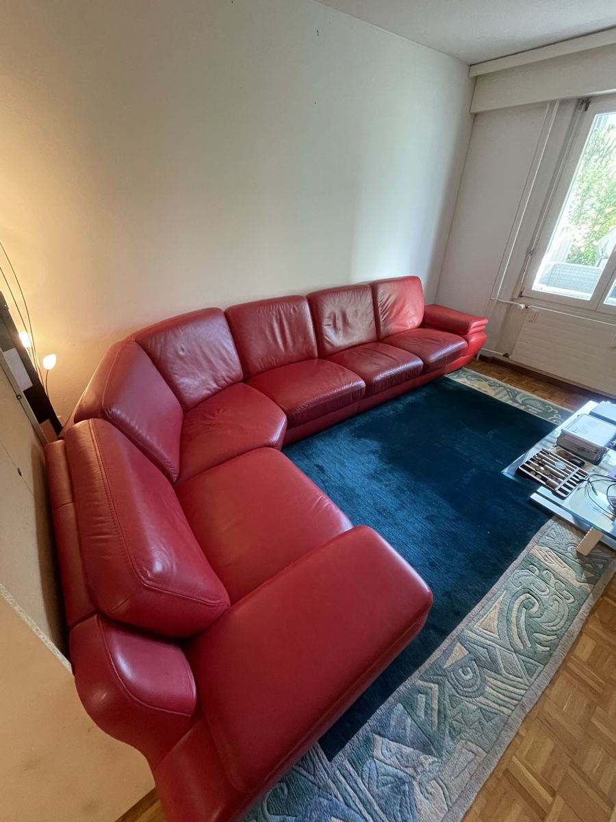 Sofas: Ecksofa Leder rot  – Gebraucht aus Greifensee von pas_vgg2