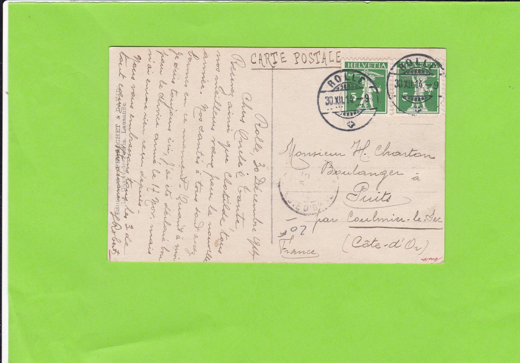 Cartoline postali: Rolle: Bonne Année – Usato da St. Peterzell venduto da neckertal 1