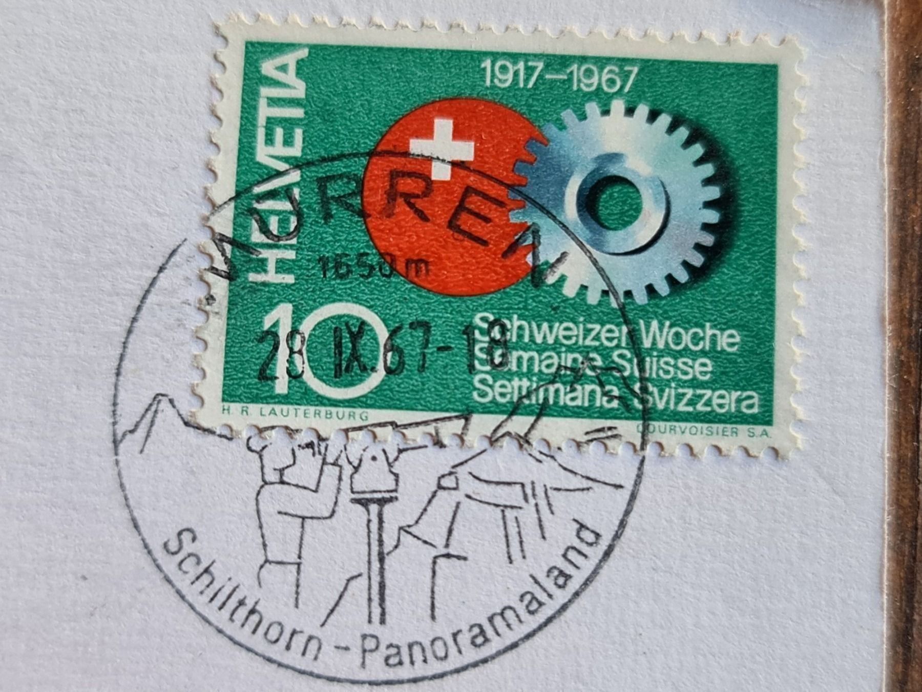 Cartoline postali: Ansichtskarte Schilthorn Bahn 1967 – Usato da Dintikon venduto da Vexi 1