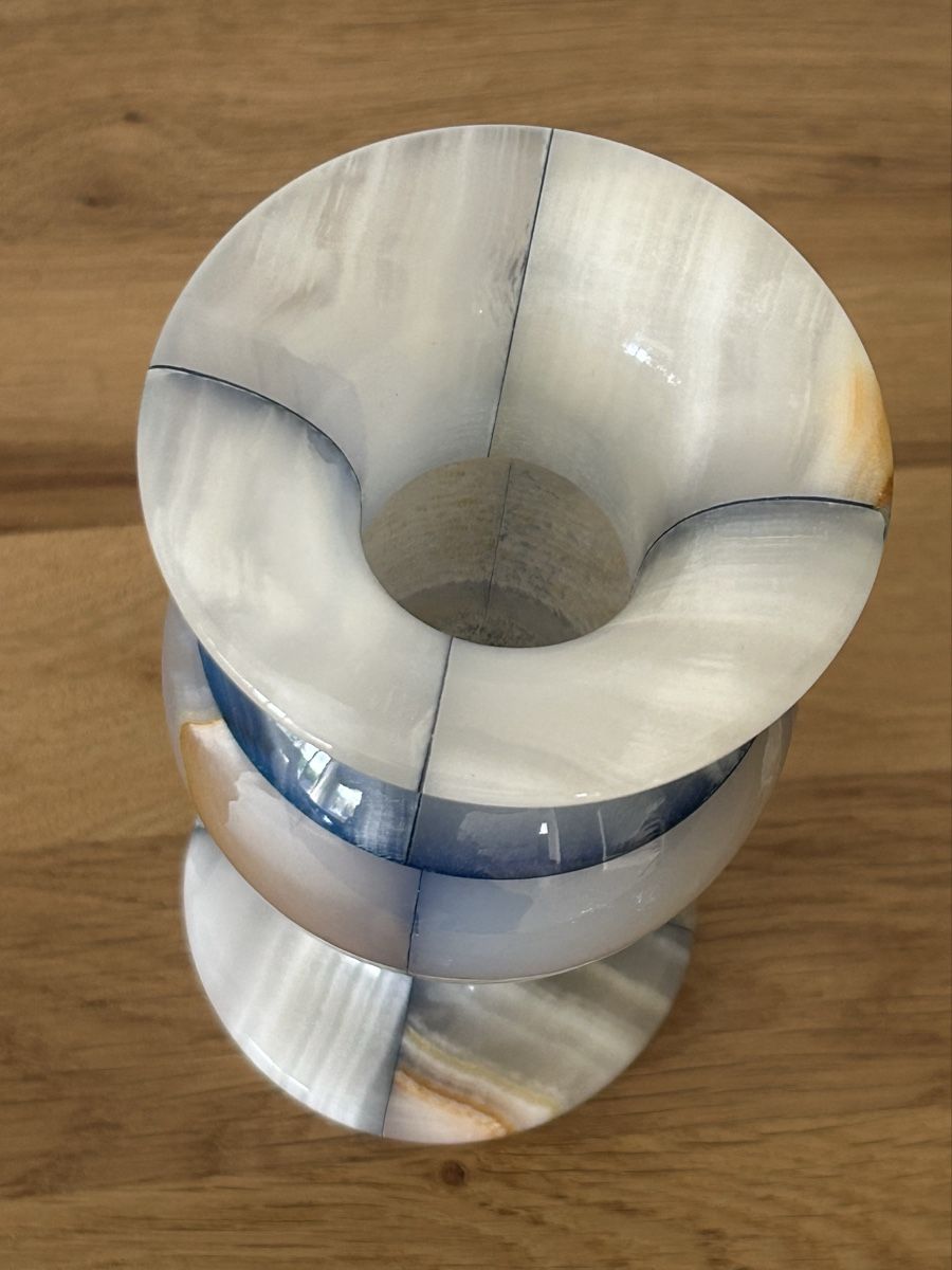 Vasi & Recipienti: Vintage Onyx Patchwork Vase Blau Perfekt! – Usato da Wettingen venduto da Mmccl 8