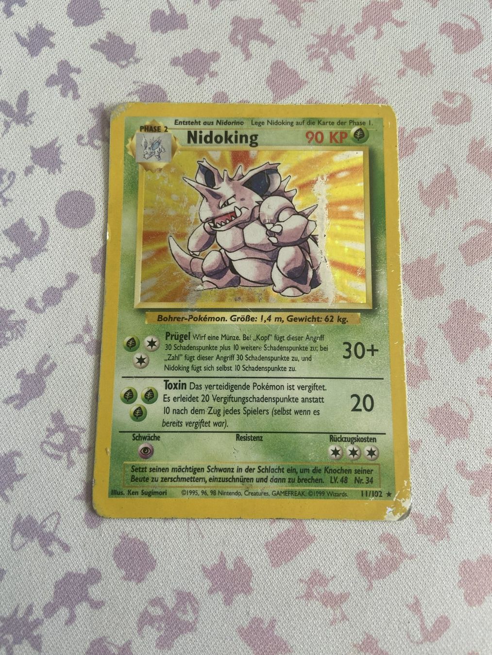 Karten: Nidoking Holo 11/102 Base-Set – Gebraucht aus Reinach von Sobek96