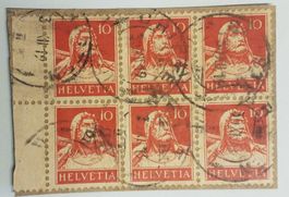 4306) 126II, Tell 10Rp. Typ 2, im 6-Block  Kt. 90.-