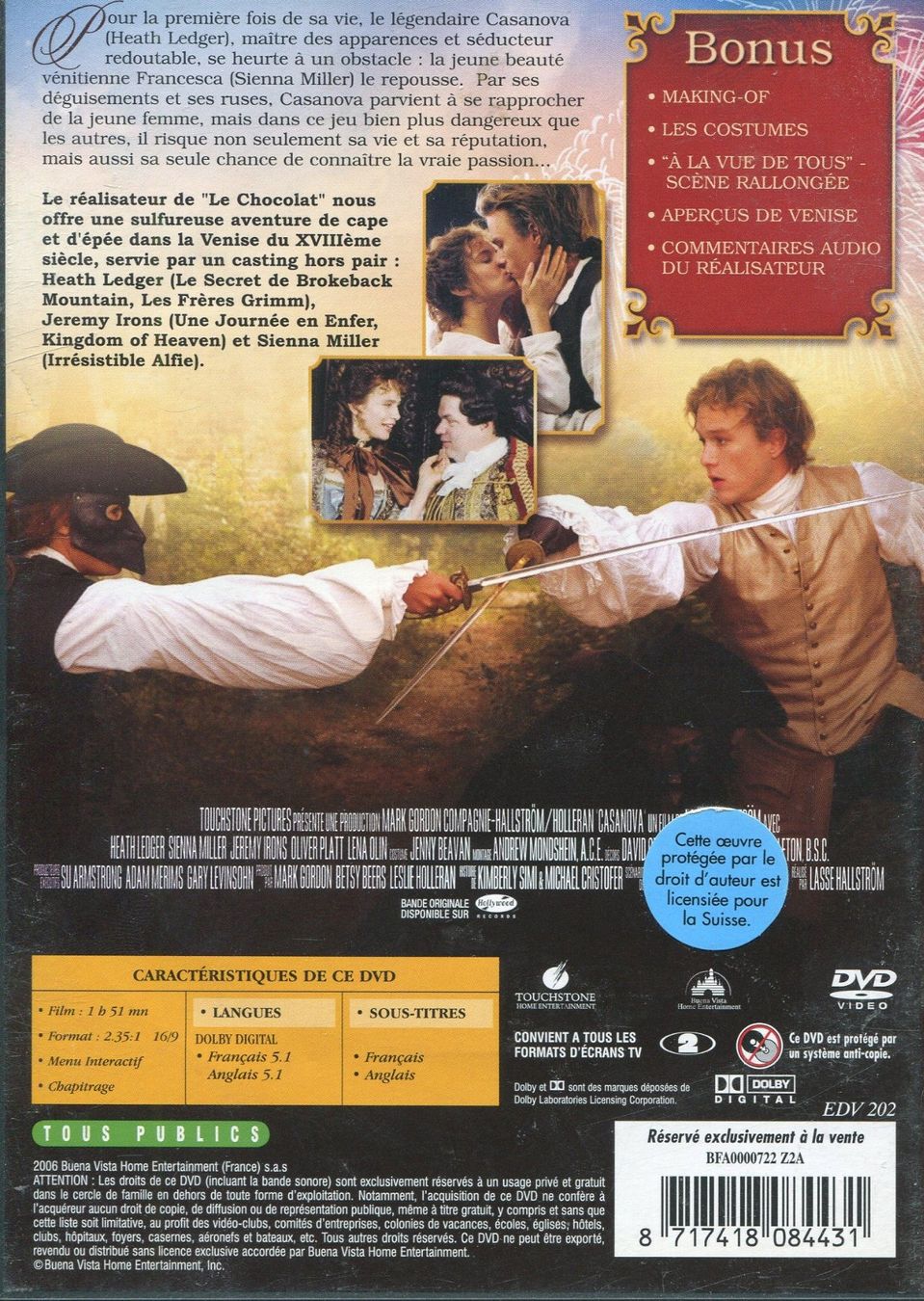 Tous les DVDs: CASANOVA - DVD – D'occasion à Les Avants par soyouz63 1