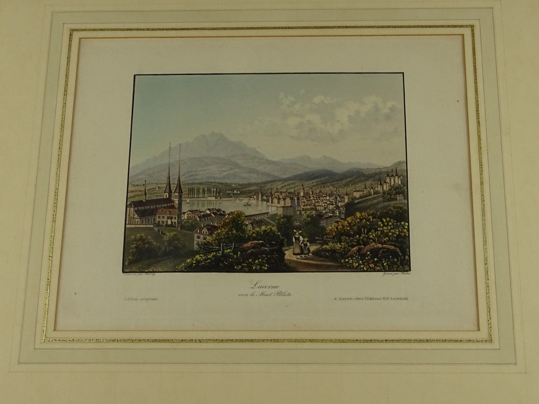 Incisioni: LUZERN, AQUATINTA UM 1850 – Usato da Grüningen venduto da Kartensammler 1