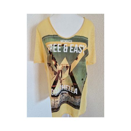 REVIEW T-Shirt, gelb, Gr. L, „Coachella" California Style!