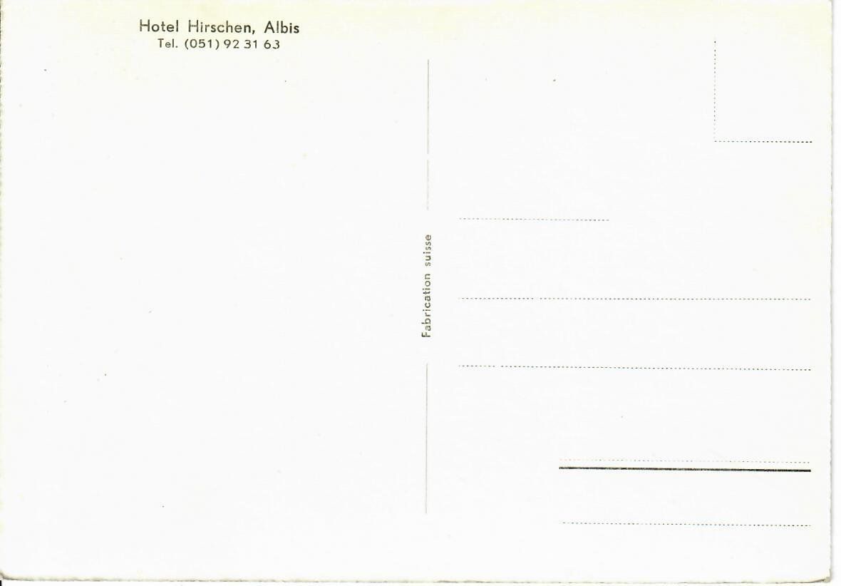 Ansichtskarten: Hotel Hirschen, Albis – Gebraucht aus Hochdorf von Ziegel-16 1