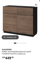 IKEA Sideboard KLACKENÄS oak veneer black 120x97 cm