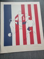 Fussball WM Druck Paraguay mit Künstlerunterschrift