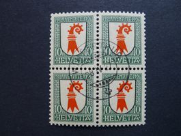 J38, Wäppli Basel-Land 1926 Viererblock, Stempel Winterthur