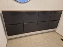 IKEA Schuhschrank Anthrazit mit Holzoptik, wandhängend