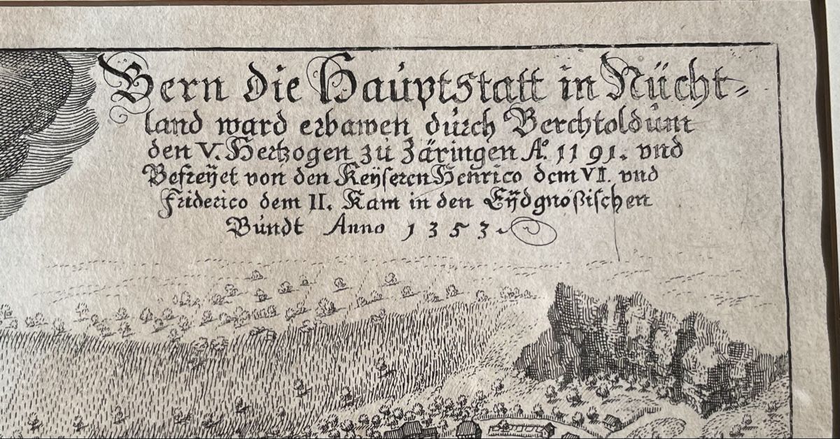 Incisioni: M. Merian Kupferstich Bern 1654 – Usato da Biel/Bienne venduto da Galaq 3