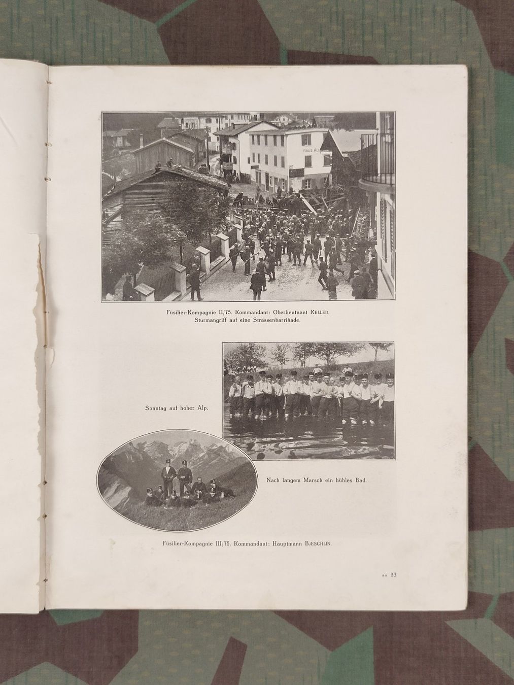 Schweizer Armee Uniformi: Album 6. Division 1915, mit Widmung – Usato da Bauma venduto da SwissMilitaria 4