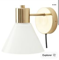 IKEA FLUGBO Wandleuchte – Messingfarbe / Glas – neu in Origi
