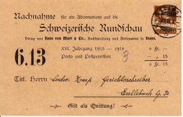 NN, Schweizerische Rundschau 1915, Verlag H. von Matt Stans