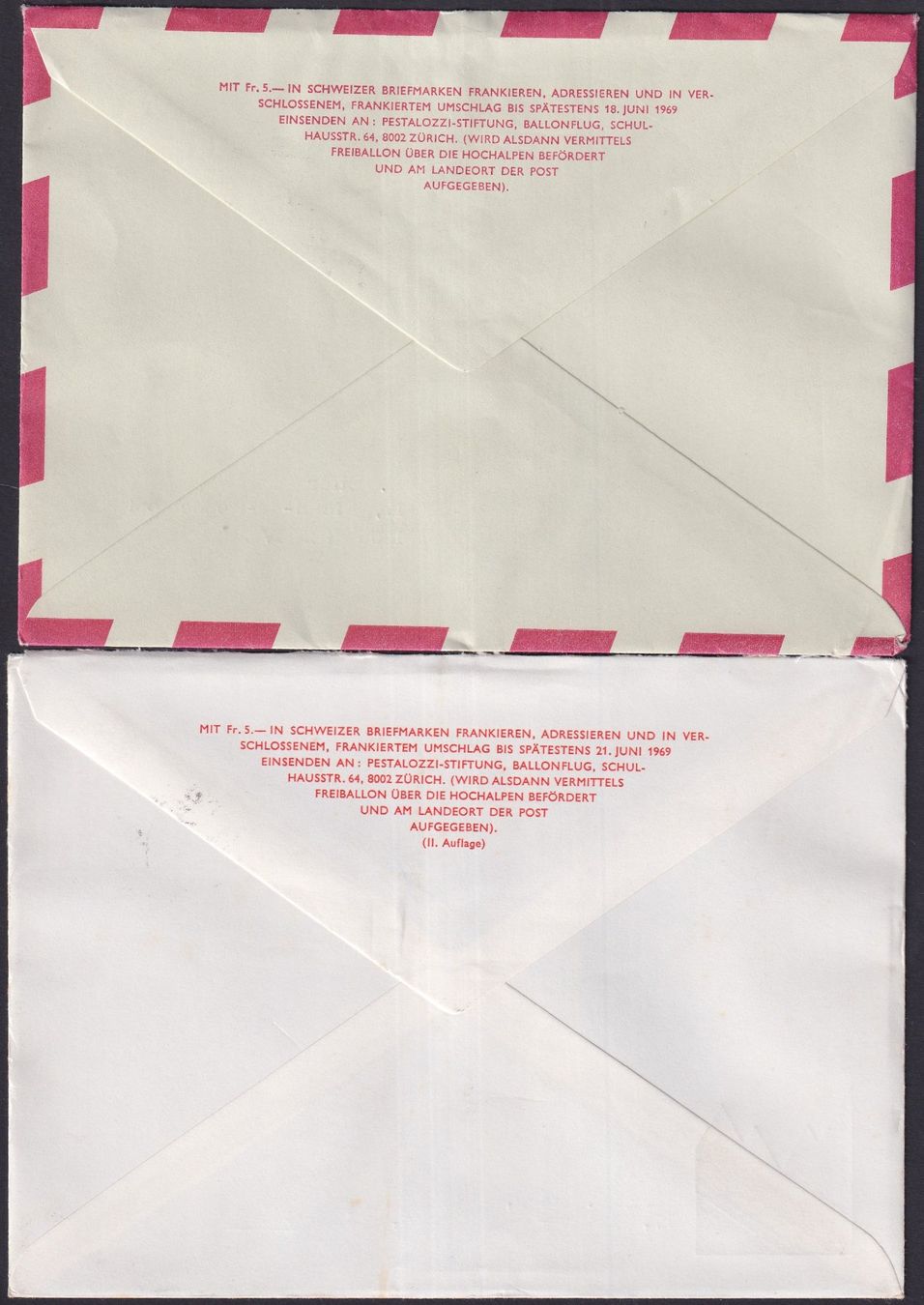 Alle Briefmarken: 4 Ballonpost-Briefe mit HONEN FRANKATUREN. – Gebraucht aus Sursee von Luzernerraute 1
