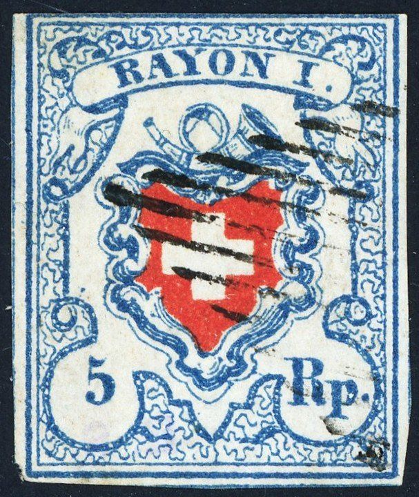 Alle Briefmarken: 1850-52:  Serie Rayon I-III, gestempelt – Gebraucht aus Basel von Strubelibs 1