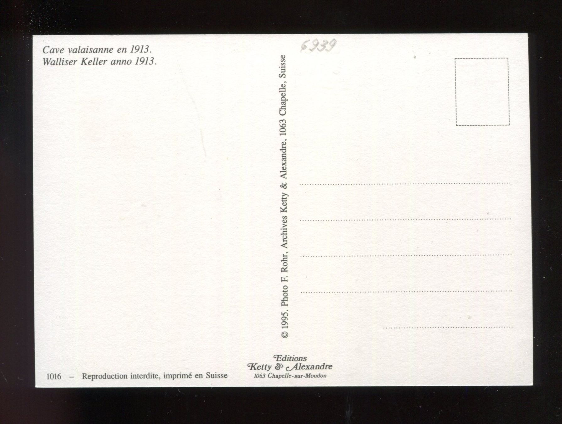 Cartes postales: Walliser Keller, 1913 – D'occasion à Aarau par Elmaar41 1