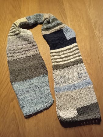 Gestrickter Schal mehrfarbig patchwork ,neu, handabeit