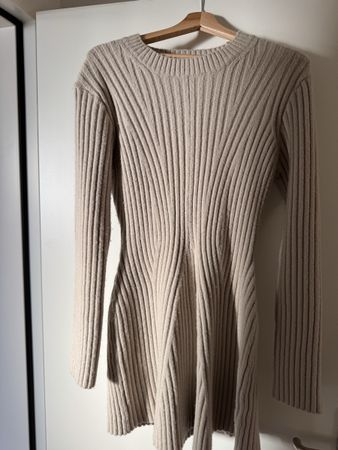 H&M Strickkleid, beige, Gr. M