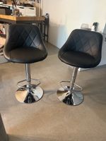 Barhocker schwarz Leder-Optik 2 Stk. mit Gebrauchsspuren