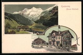 Kandersteg, Blick in das Tal, Hotel und 