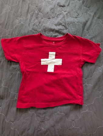 Kinder T-Shirt Schweiz Rot Weiss Grösse 104