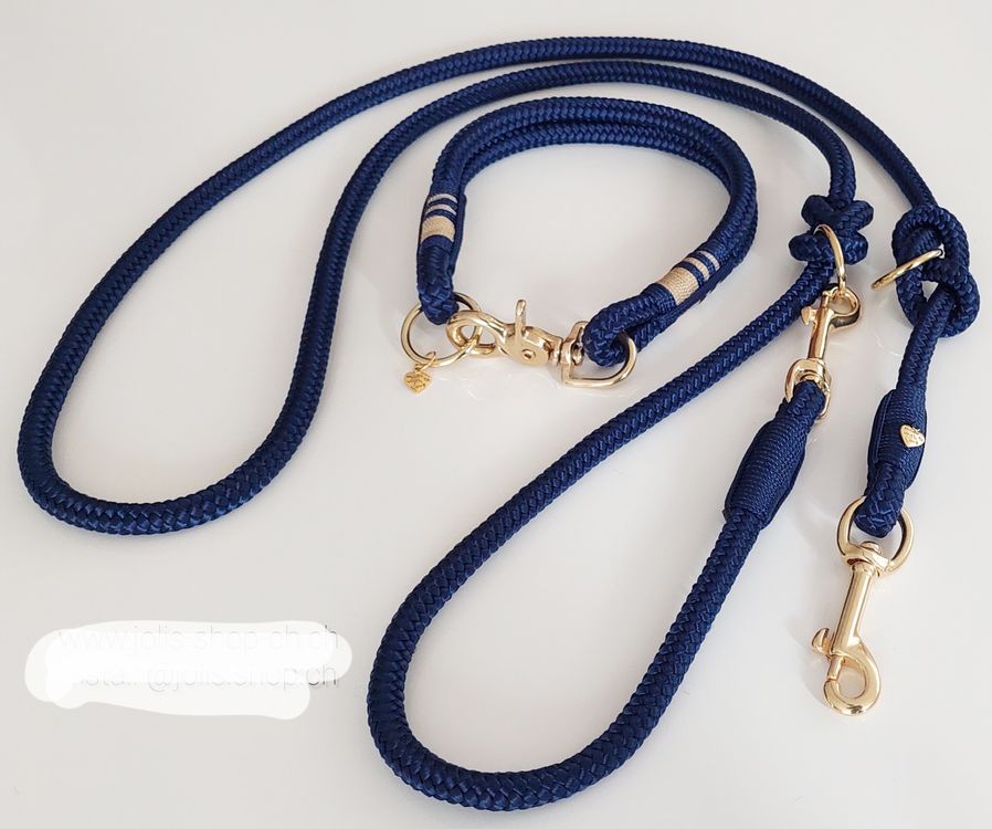 Personalisiertes Hundenamenshalsband Mit Gravur – Nylon-Leine Im Set, Verstellbar Mit Klett, Für Kleine Bis Große Hunde (Farbe Wählbar)