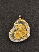 Vintage versilberte Anhänger mit 14k goldplate und Zirkonia