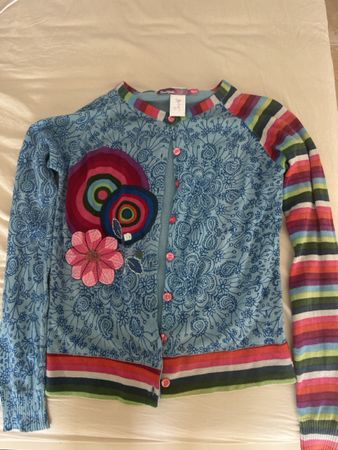 Cardigan Desigual bleu motif floral taille 13-14