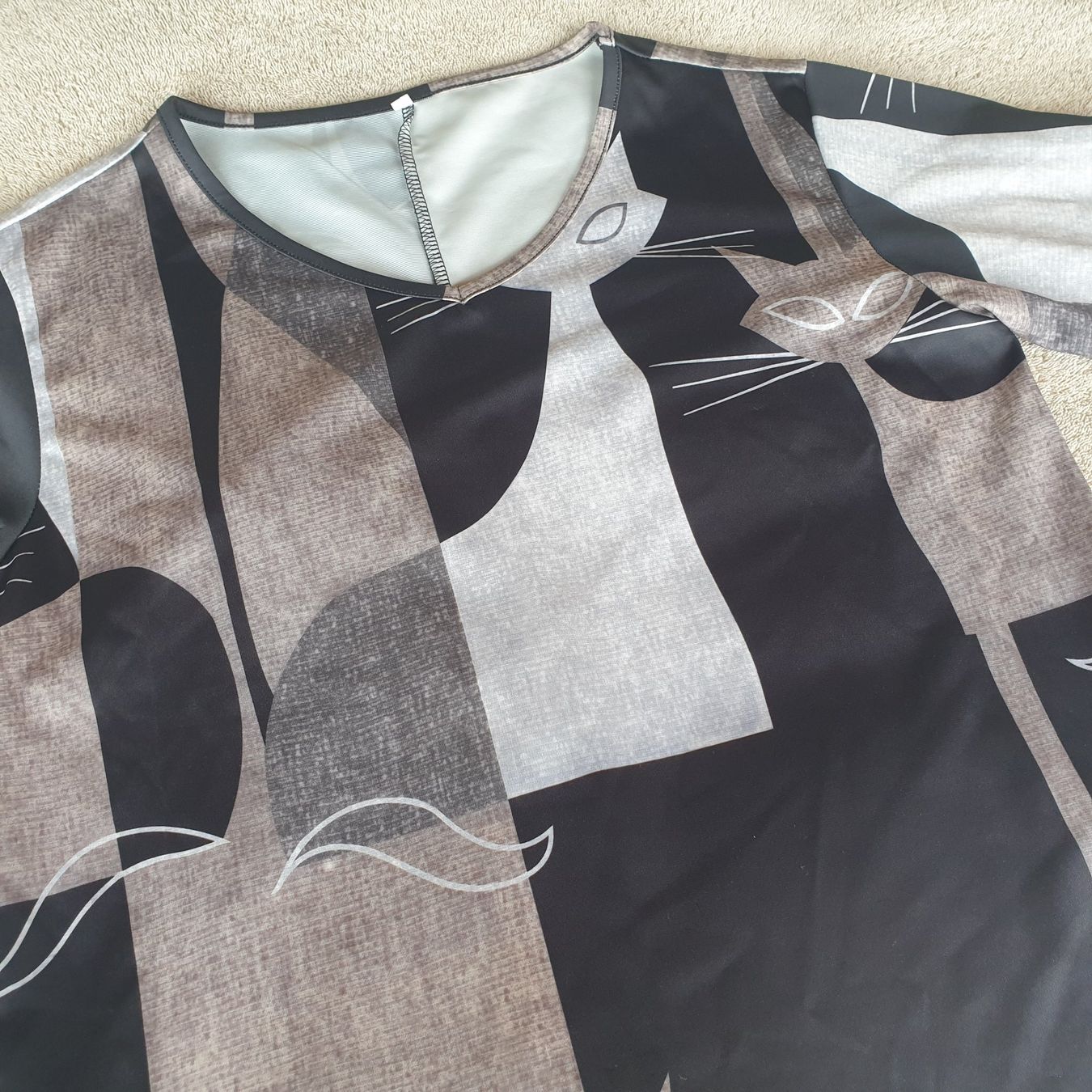 Blusen: 🐸 SATIN BLUSE KATZE M LUFTIG LEICHT TOP PULLOVER OBERTEIL – Neu (gemäss Beschreibung) aus Môtier (Vully) von Frogs 6