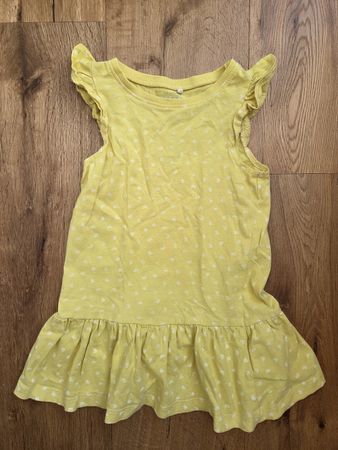 Sommerliches Kleid Grösse 92 / 98, gelb mit Muster, Röckli