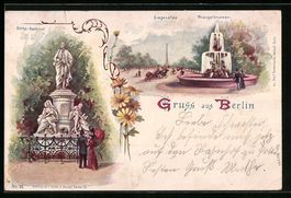 Litho Berlin-Tiergarten, Goethe-Denkmal,