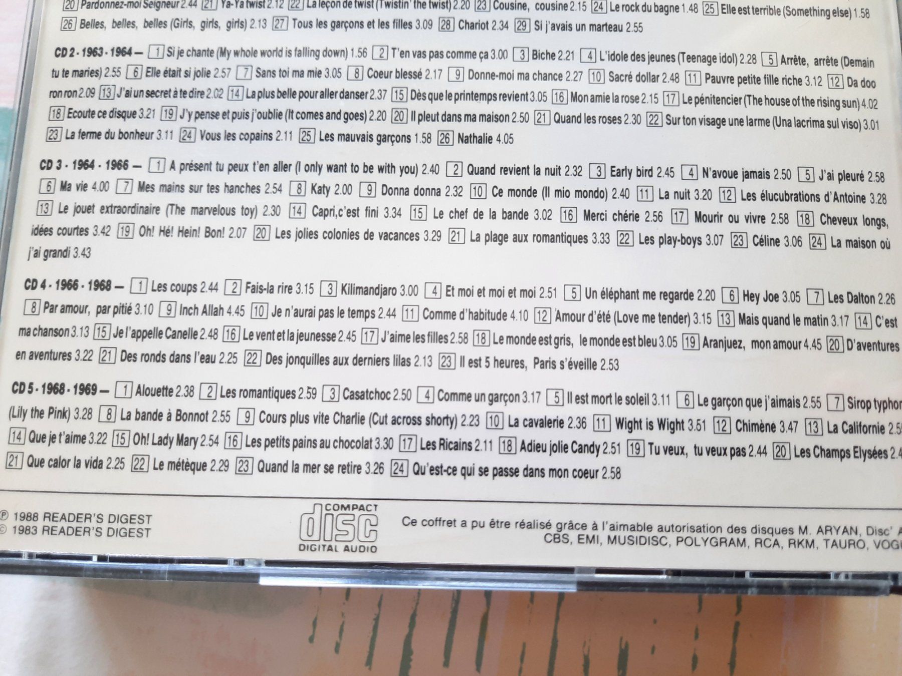 CD: CD Tubes des années 60 - compilation 5 cds – Usato da Pully venduto da bro_n52j 5