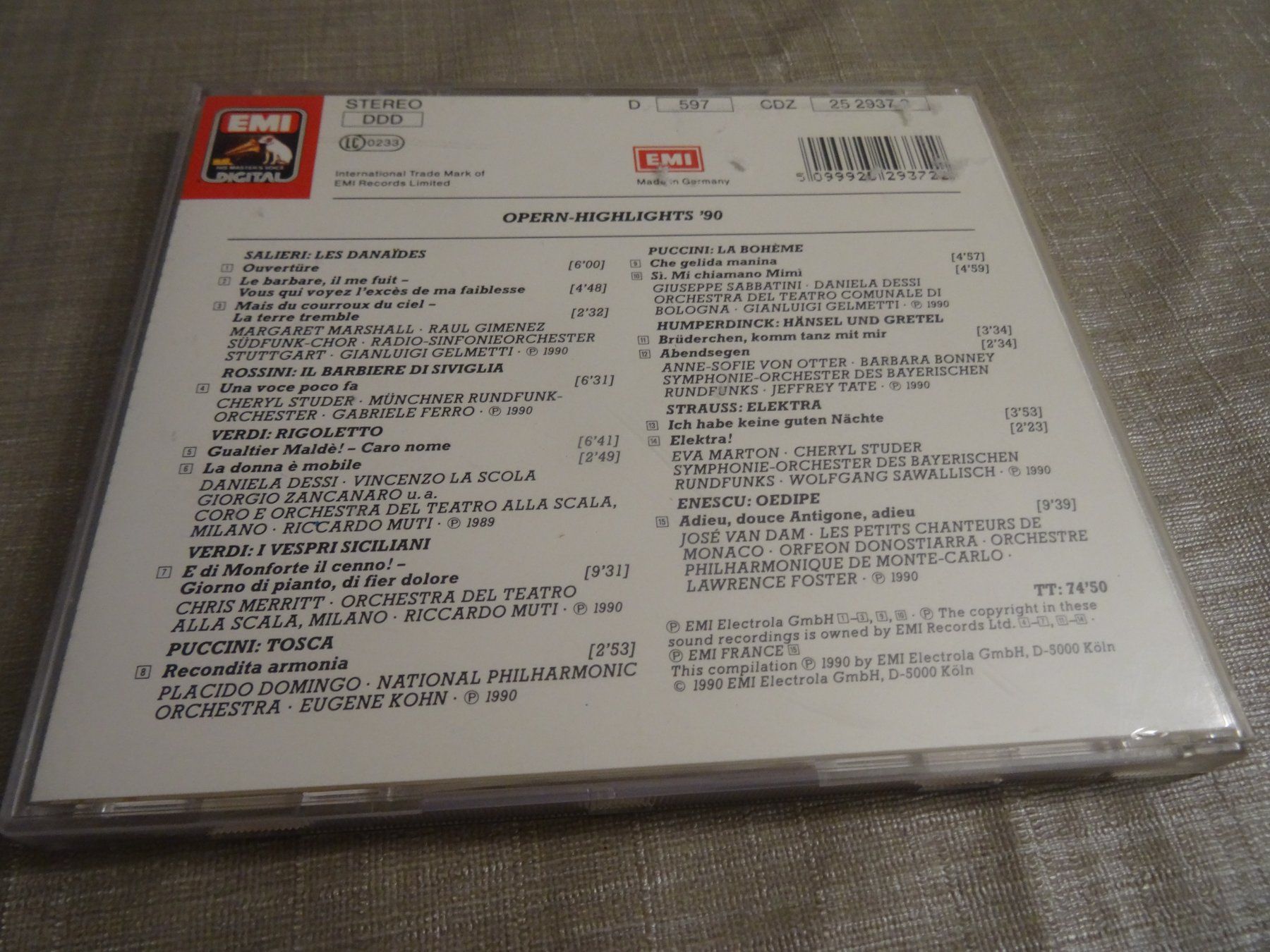 CDs: CD: EMI Classics, Opern-Highlights '90 CD – Gebraucht aus Olten von Disc-Ausverkauf 1