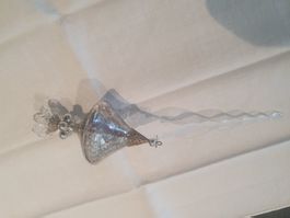 Wunderschöne, Vintage Christbaumkugel, Glas, Silber, Top! -