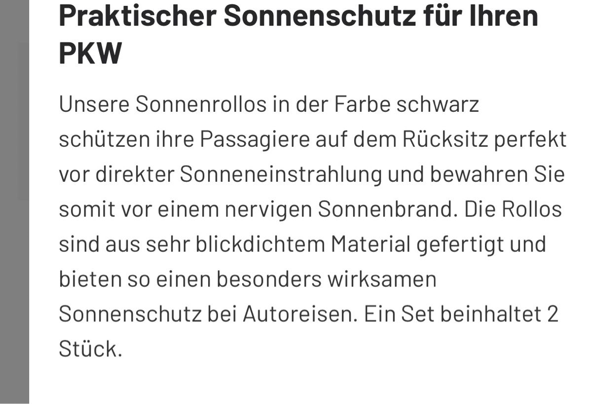 Ombrelloni: Auto-Sonnenrollo – Nuovo e nell'imballaggio originale da Langnau i. E. venduto da ads_56km 3