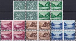 1956, B76-B80 (P.Patria) Viererblöcke postfrisch **, K: 60.-