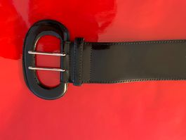 Ledergürtel Damen Lack/schwarz/RENÉ LEZARD