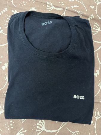 T-Shirt Boss dunkelblau Rundhals Baumwolle Grösse L 