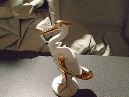 Vogel weiss/goldfarbig, Kamm goldfarbig / spitzig